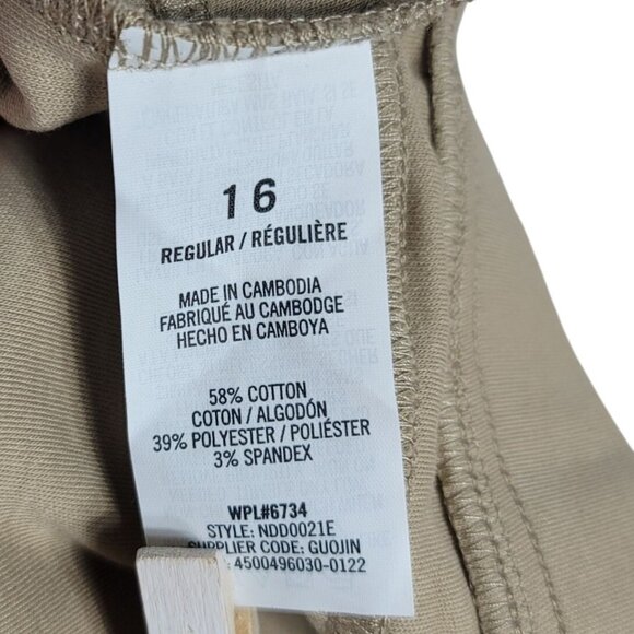 Nautica School Uniform Jeggings Khaki SZ 16 Pants Flat Front Pull On Pockets NWT - Picture 8 of 8